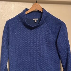 Talbots Deep Blue Quilted Knit Top